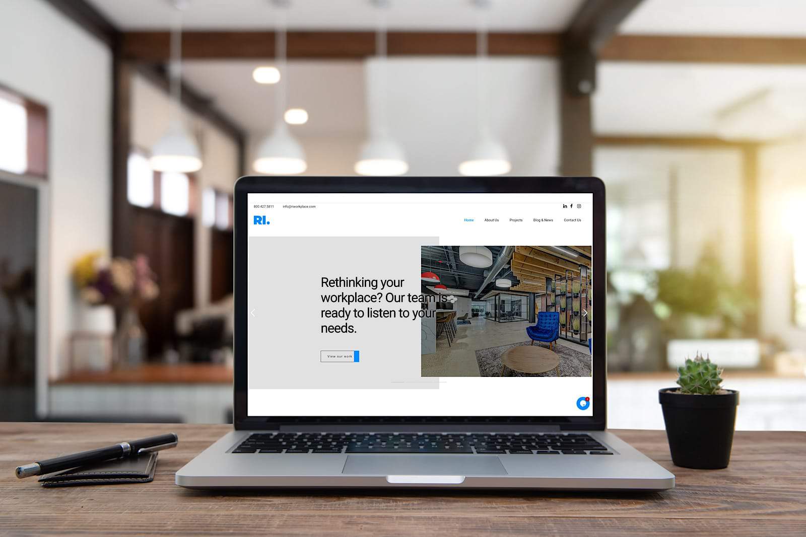 Laptop with RI Workplaces Website